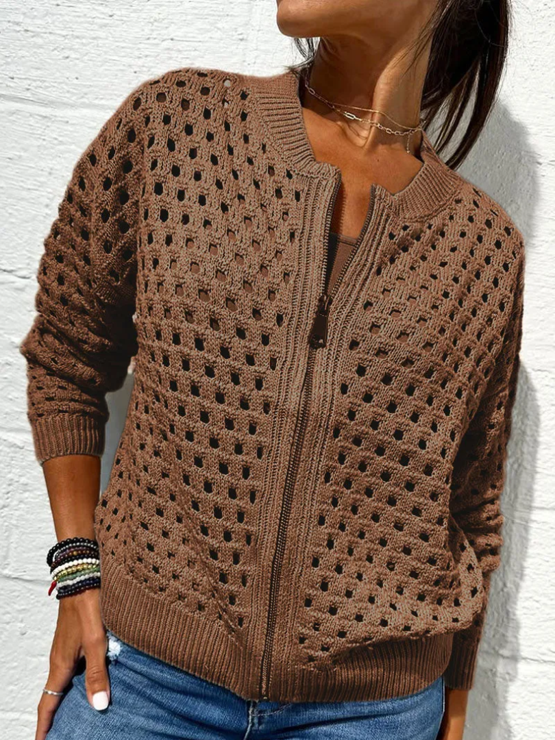 Veste Femme Chic avec Détails Perforés 3