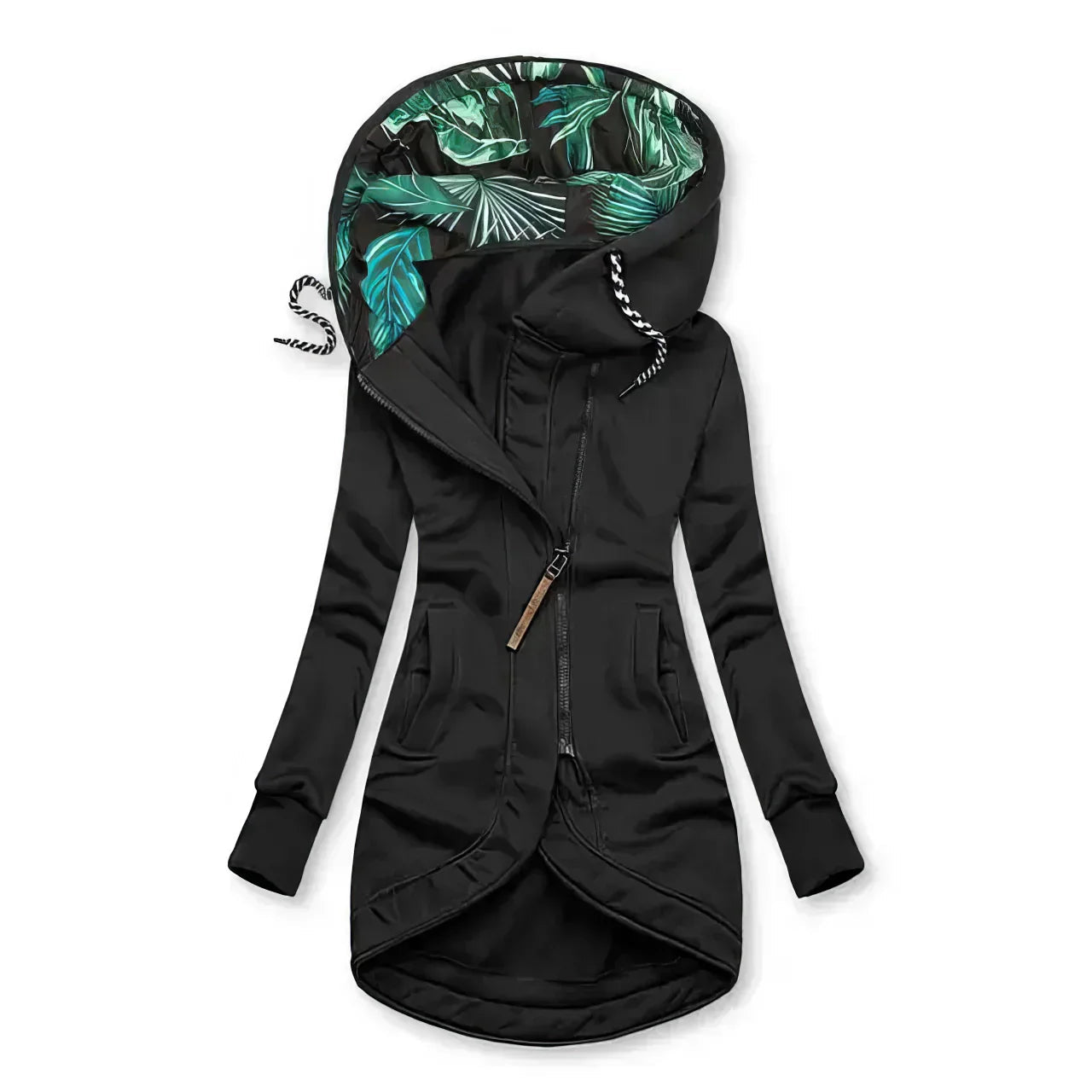 Veste Femme Imperméable à Capuche Détails Tropicaux Résistante 3