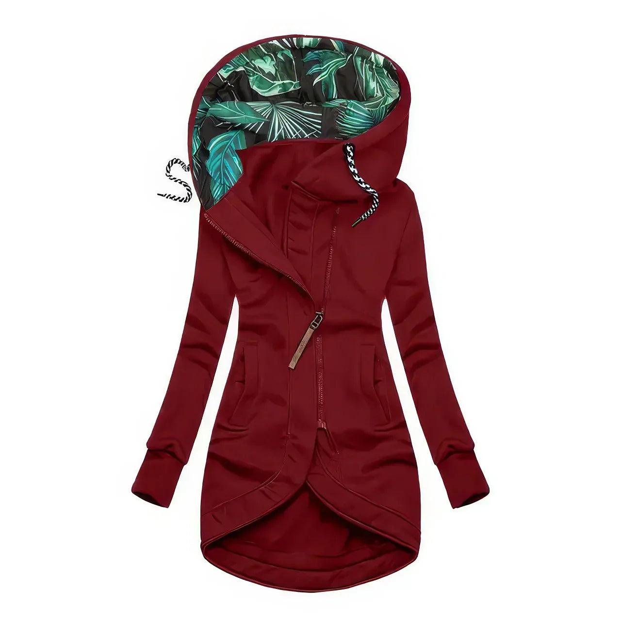Veste Femme Imperméable à Capuche Détails Tropicaux Résistante 4