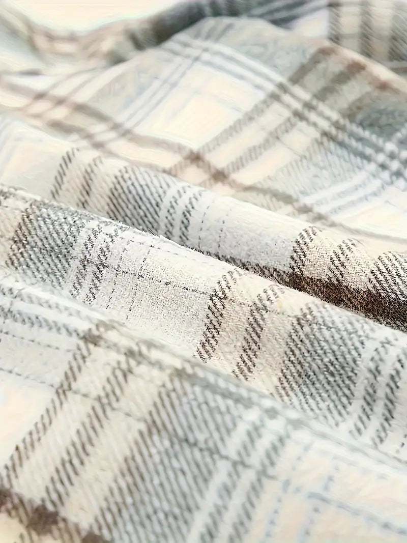 Veste Femme à Carreaux Moderne avec Fermeture Éclair 3