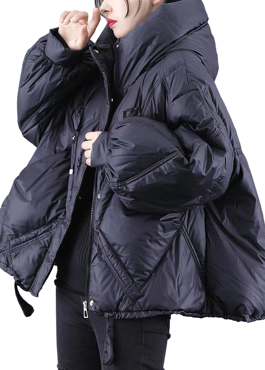 Veste Hiver Femme à Capuche en Duvet, Coupe Ample et Zippée 0