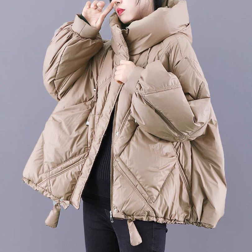 Veste Hiver Femme à Capuche en Duvet, Coupe Ample et Zippée 2