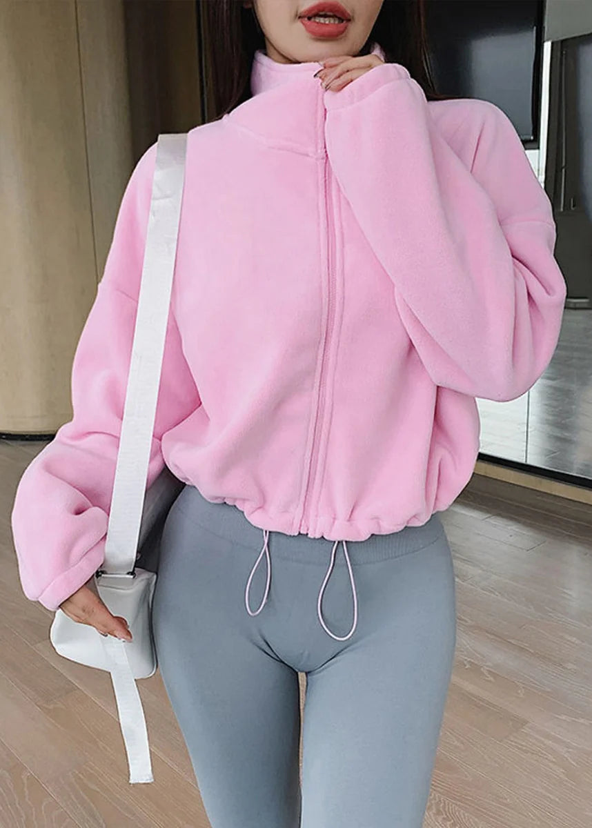 Veste Sweat-shirt Femme Col Montant Style Décontracté Automnal 4