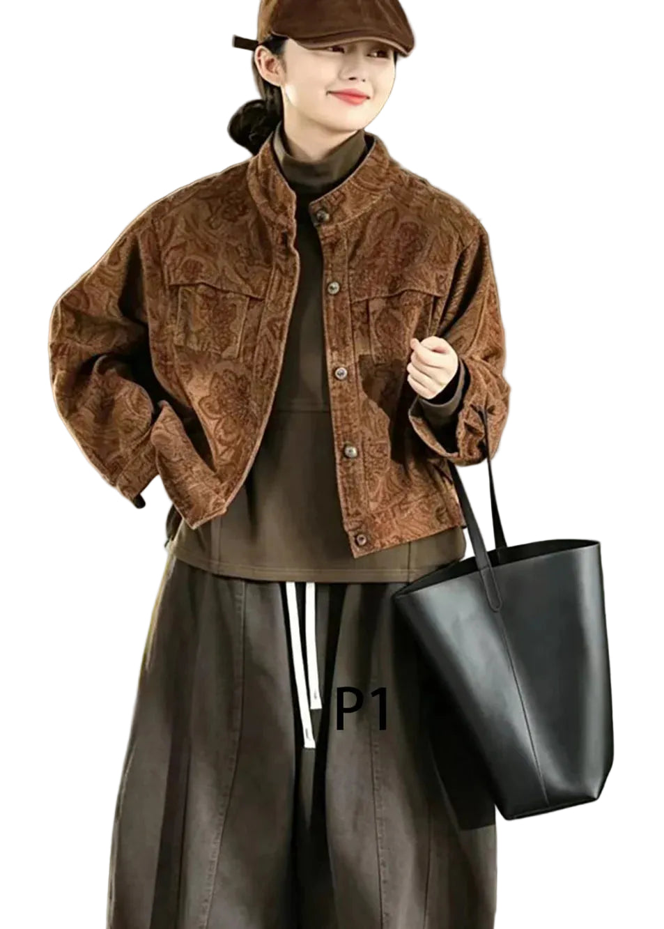Veste courte femme style vintage col montant 0