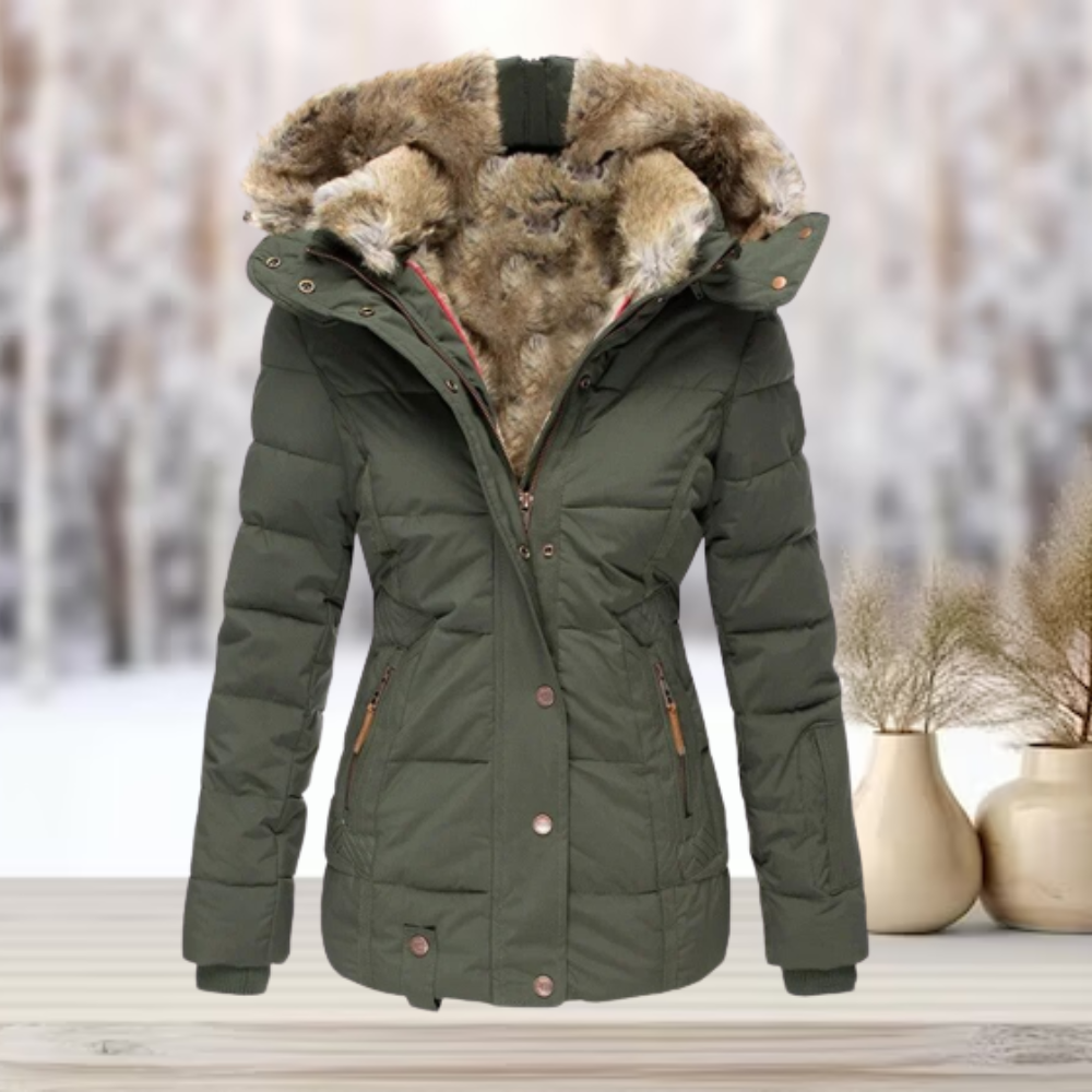 Veste d'Hiver Femme avec Capuche en Fourrure 1