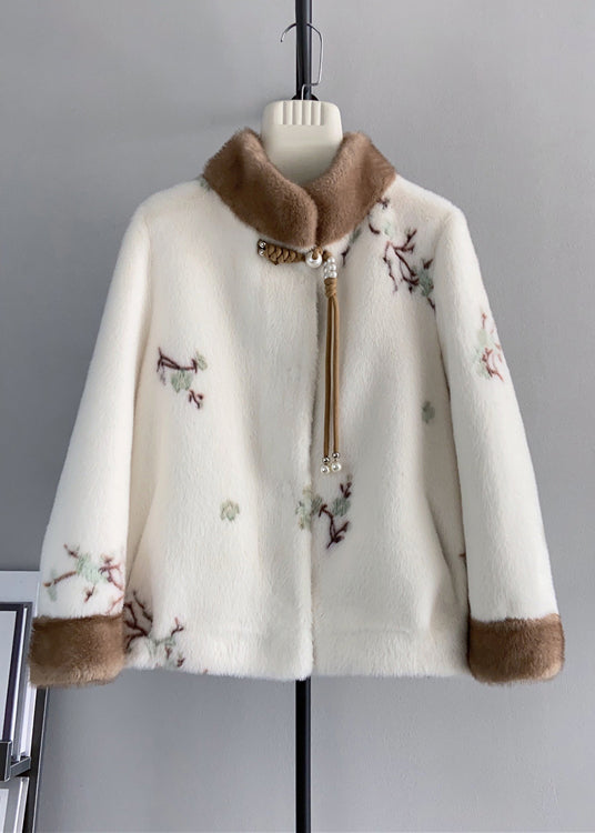 Veste d'Hiver Vintage à Col Montant avec Glands 0