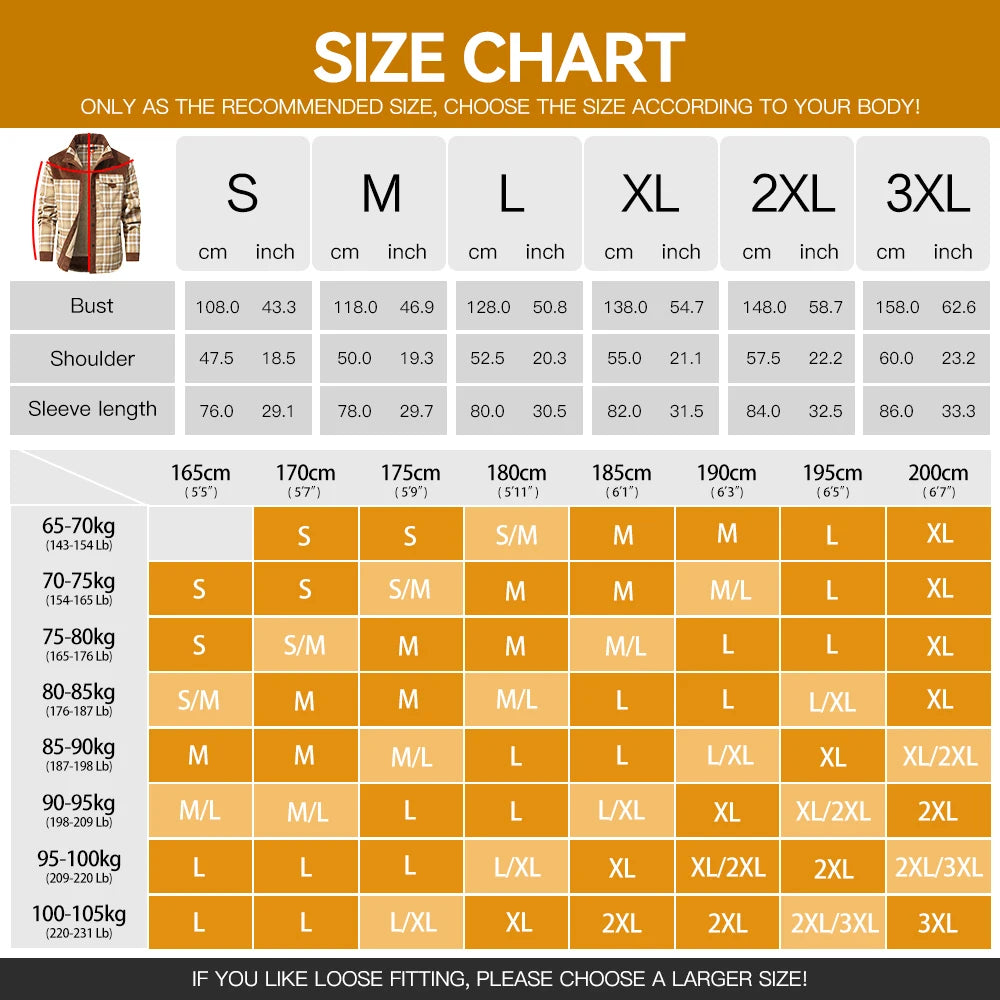 Veste d'Hiver pour Hommes Bomber à Carreaux Doublée Sherpa 5