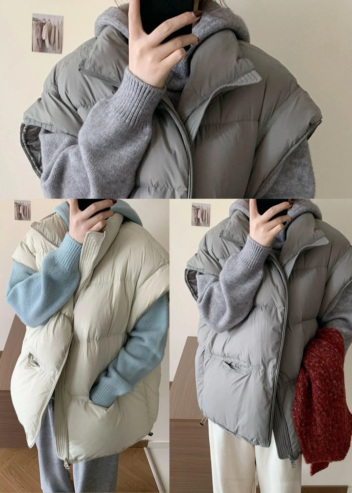 Veste d'hiver oversize à cordon de serrage pour femme 4