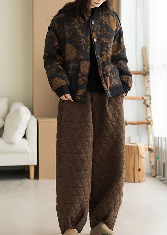 Veste d'hiver oversize à imprimé feuilles pour femme 3