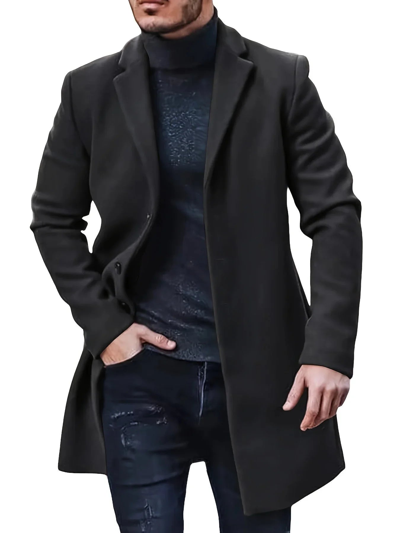 Veste d'hiver pour hommes à simple boutonnage 2