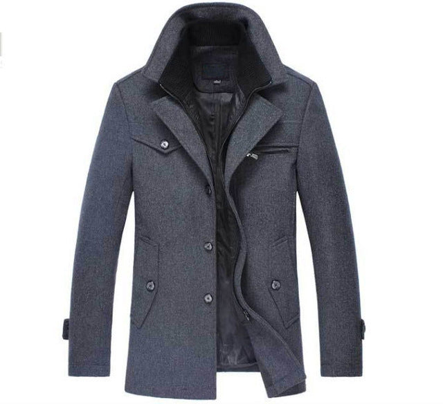 Veste d'hiver pour hommes en laine classique 2