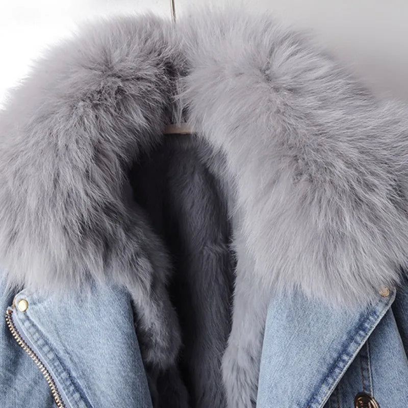 Veste en Jean Femme avec Col Amovible 3