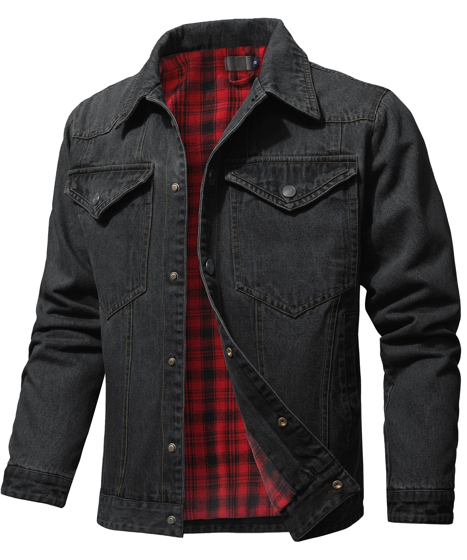 Veste en Jean pour Homme Style Décontracté avec Doublure en Flanelle 5