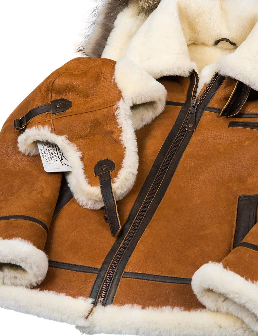 Veste en Peau de Mouton avec Capuche en Fourrure 6