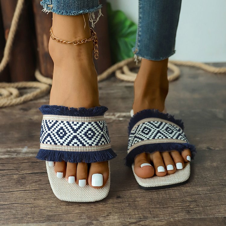 Women’s Boho Fringe Flat Sandals 1