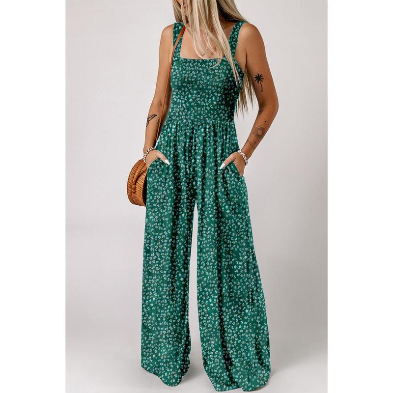 Women’s Wide Leg Floral Jumpsuit Chic 10