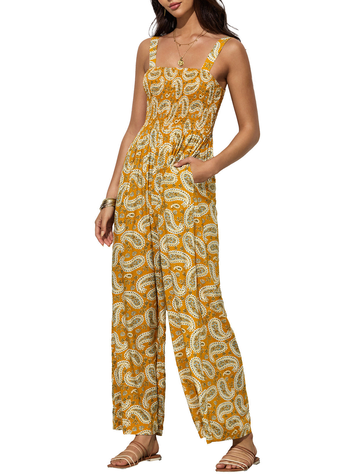 Women’s Wide Leg Floral Jumpsuit Chic 3