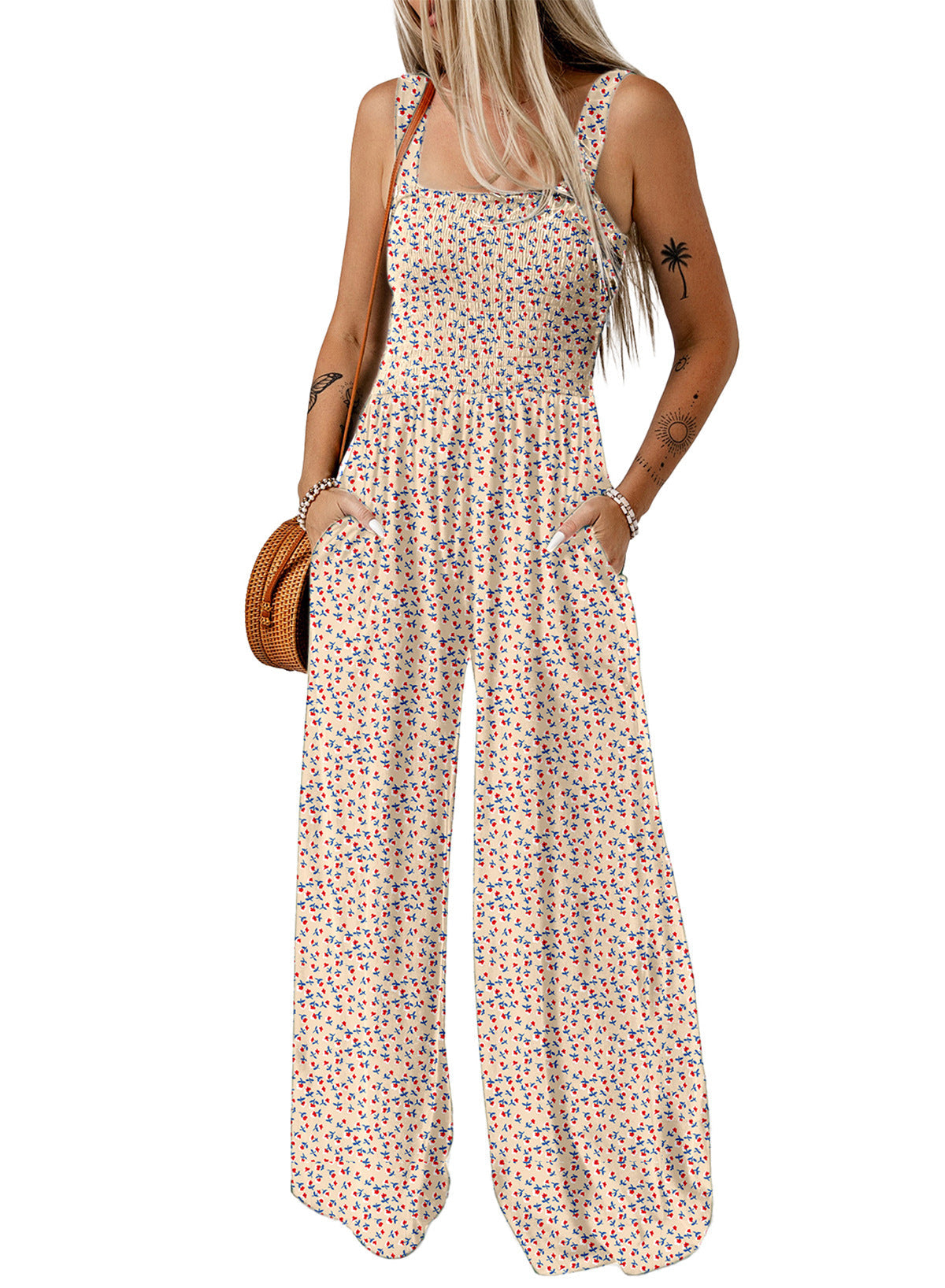 Women’s Wide Leg Floral Jumpsuit Chic 4