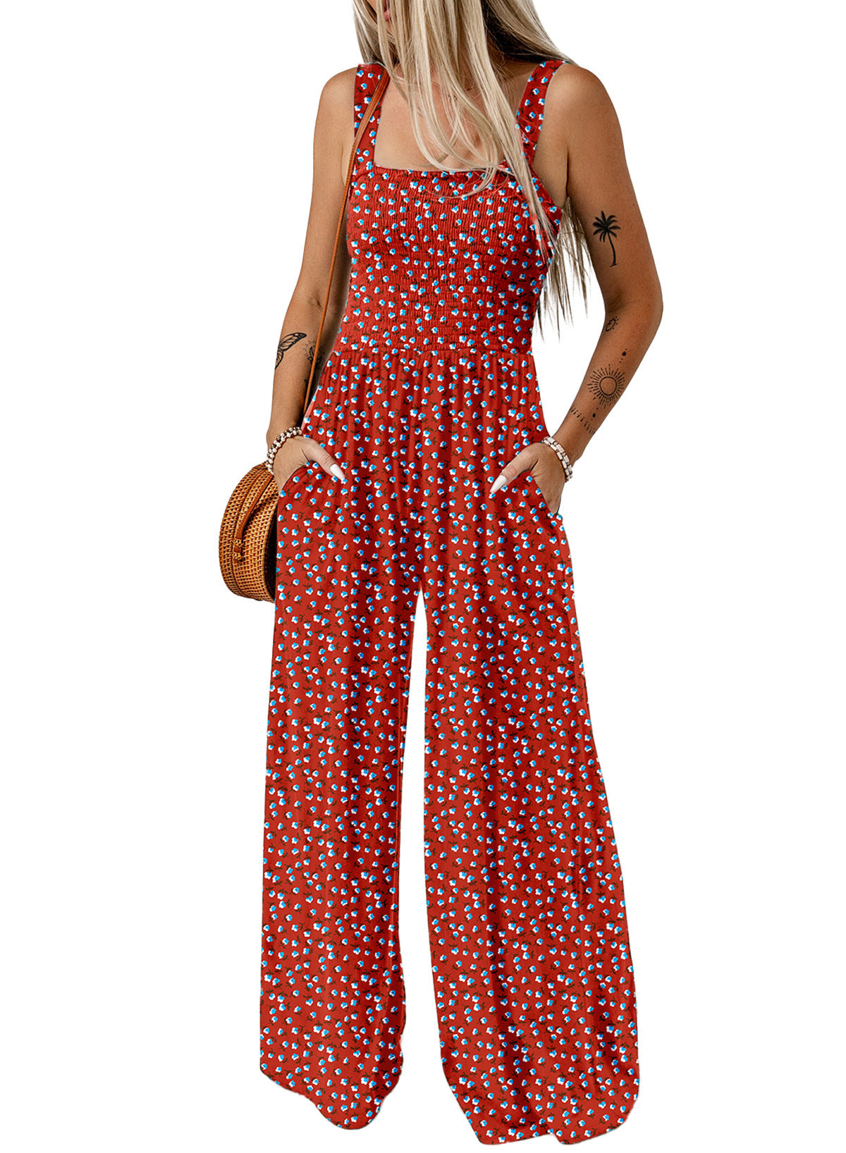 Women’s Wide Leg Floral Jumpsuit Chic 7