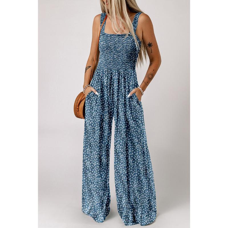 Women’s Wide Leg Floral Jumpsuit Chic 8