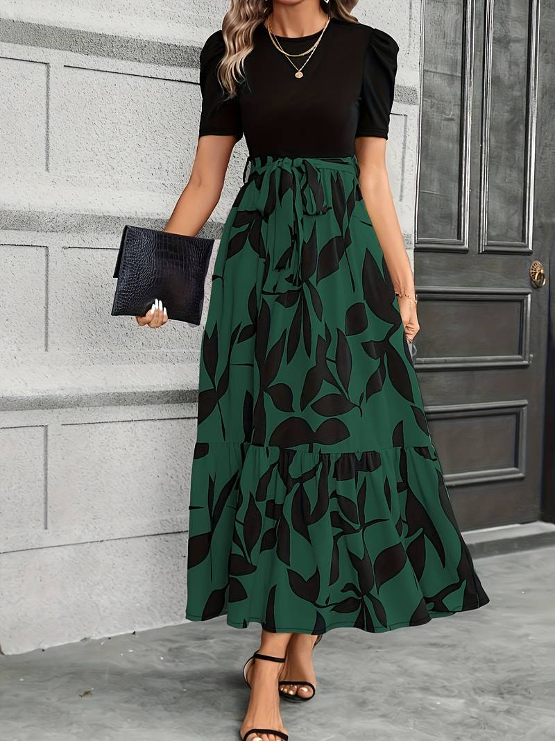 Variant image for Robe Femme Longue Imprimé Floral Décolleté Circulaire Coton-7