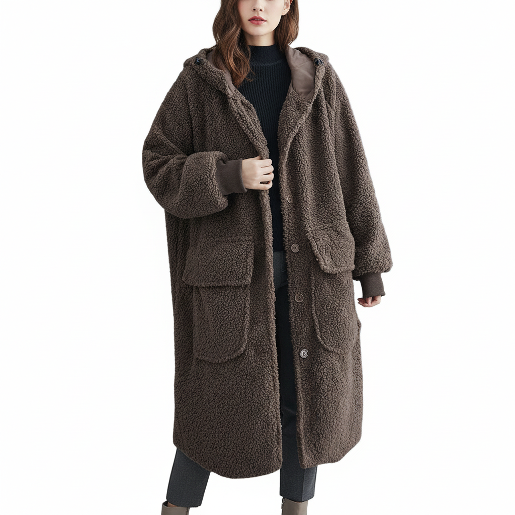 Parka d'hiver à manches longues avec capuche et poches