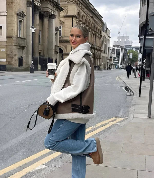 Gilet Long Femme Chic en Mélange de Laine pour Automne 4