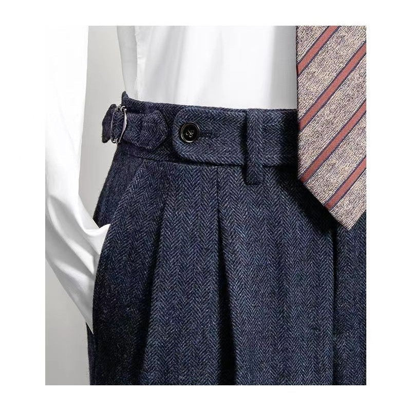 Pantalon Homme Décontracté en Tweed Polyvalent 3