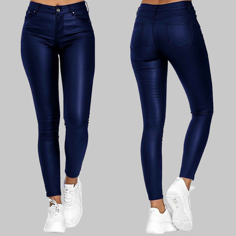 Pantalon Femme Slim Cuir PU Confortable et Élégant 3