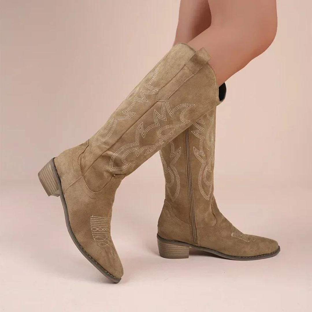Bottes de cow-boy western brodées pour femmes