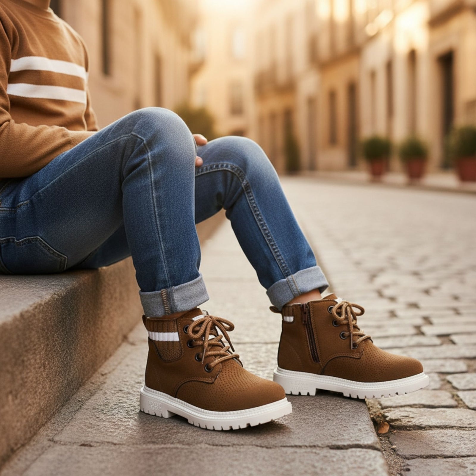Bottes d'extérieur pour garçons avec doublure en polaire