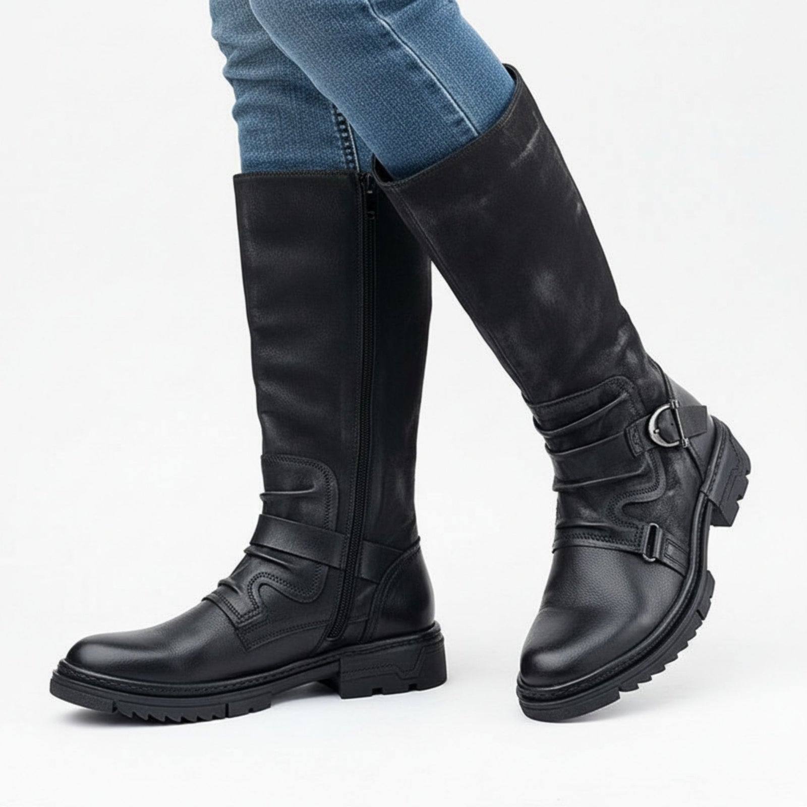 Bottes Hiver Homme Cuir Élégantes Hautes pour Hommes