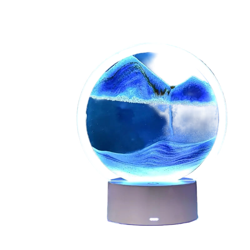 Lampe de Chevet Multicolore Animée en Verre Sable Design Moderne-1