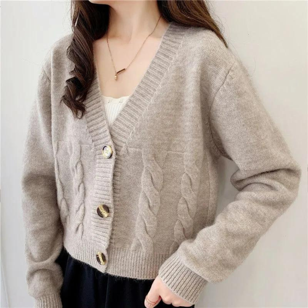 Cardigan en maille torsadée pour femmes