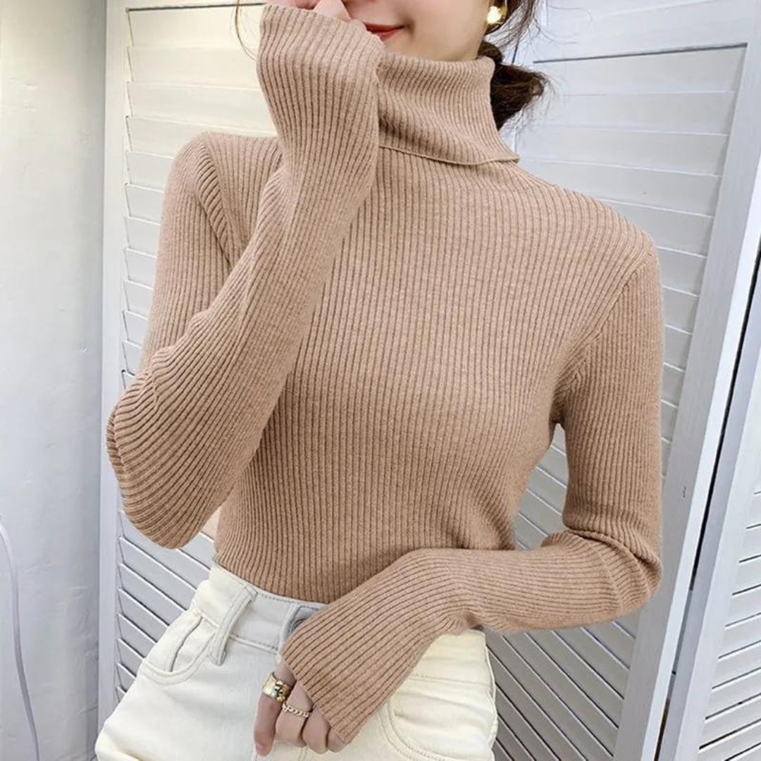 Pull à col roulé en cachemire pour femmes