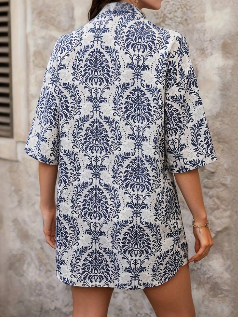 Ensemble Femme Chemise et Short Imprimé Floral Coton-3