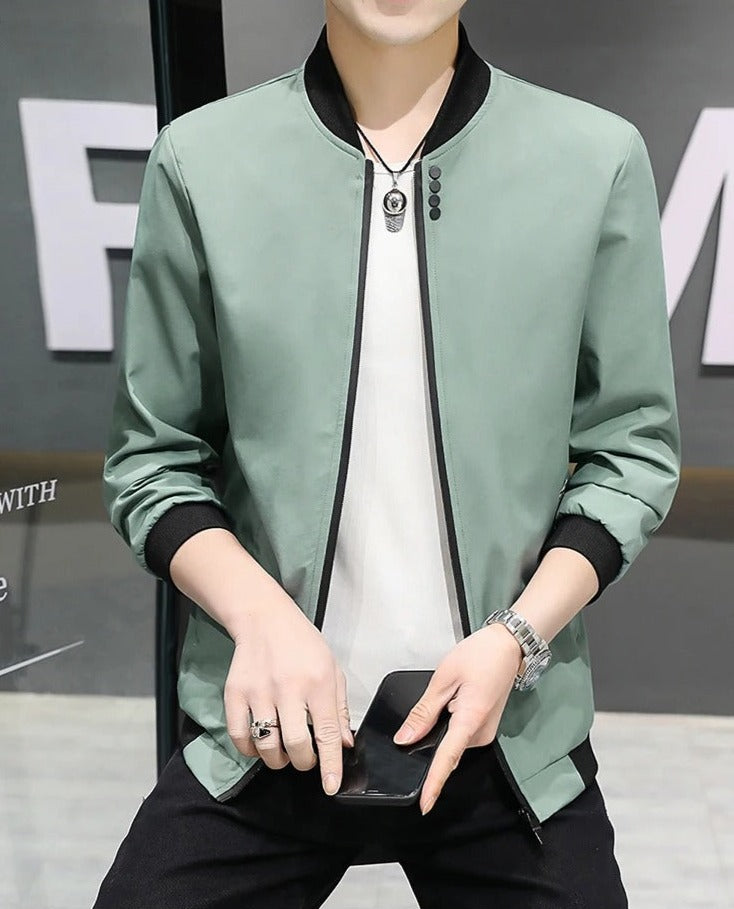 Veste coupe-vent zippée au cou pour hommes