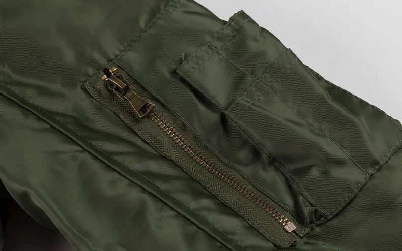 Blouson bombardier en peluche épaisse pour hommes