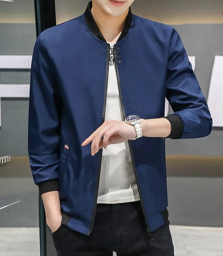 Veste coupe-vent zippée au cou pour hommes