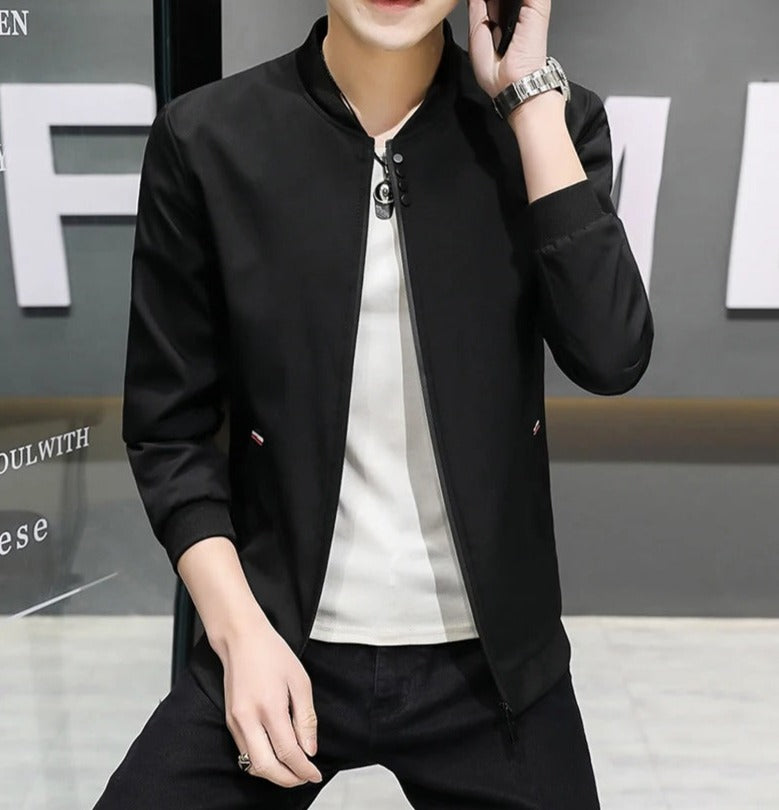 Veste coupe-vent zippée au cou pour hommes