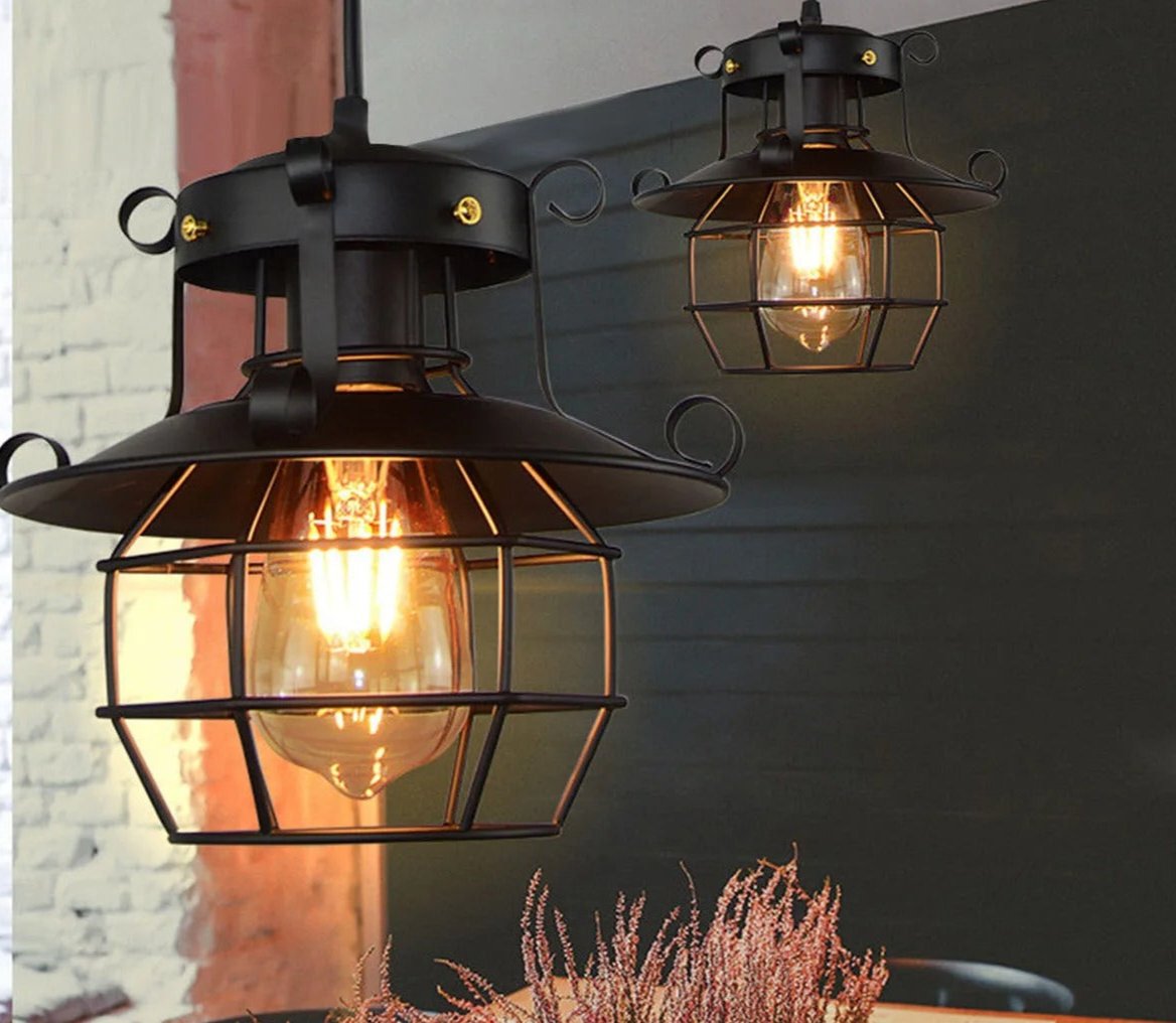 Lampe suspendue rétro industrielle