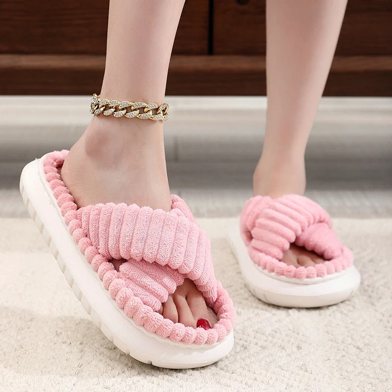 Chaussons de salle de bain antidérapants à bout ouvert