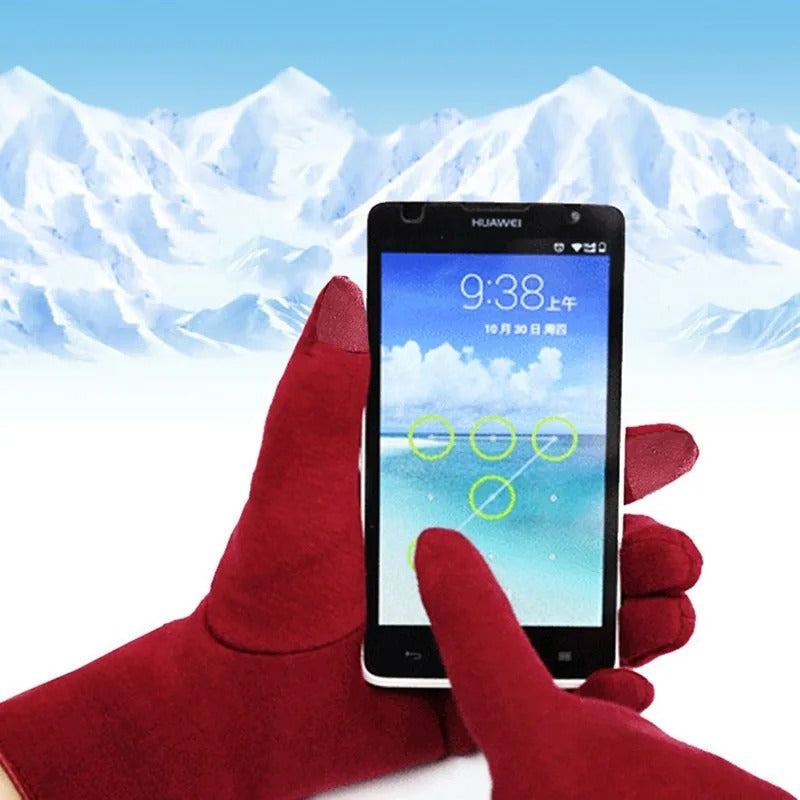 Moufles thermiques doublées de polaire pour femmes