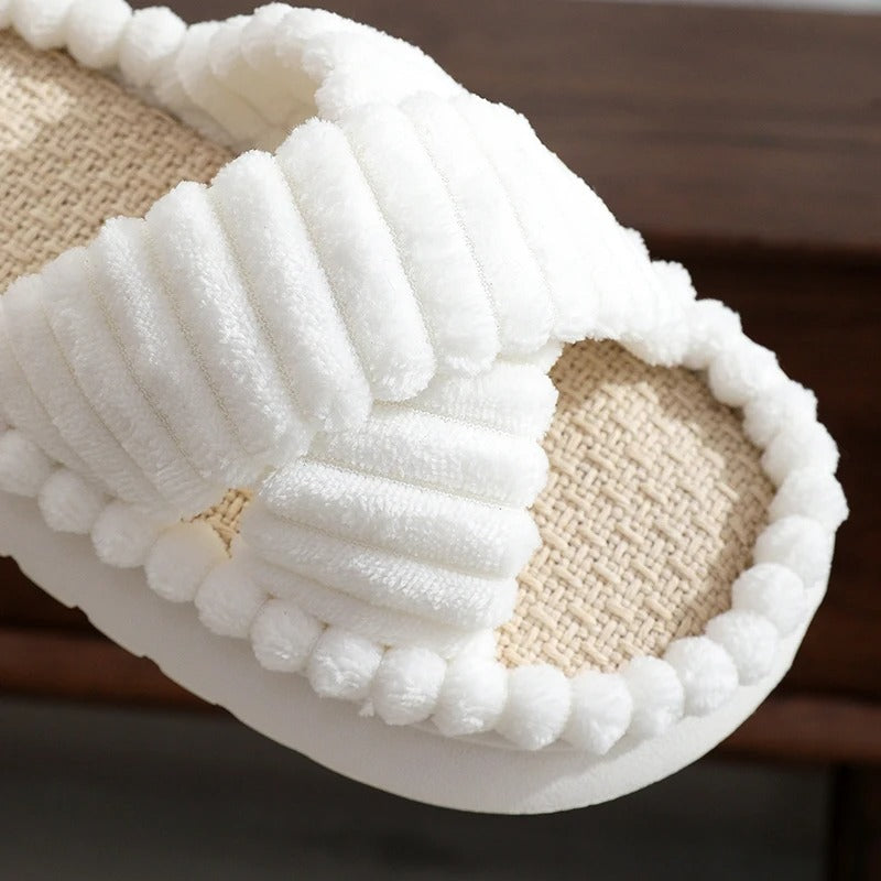 Chaussons de salle de bain antidérapants à bout ouvert