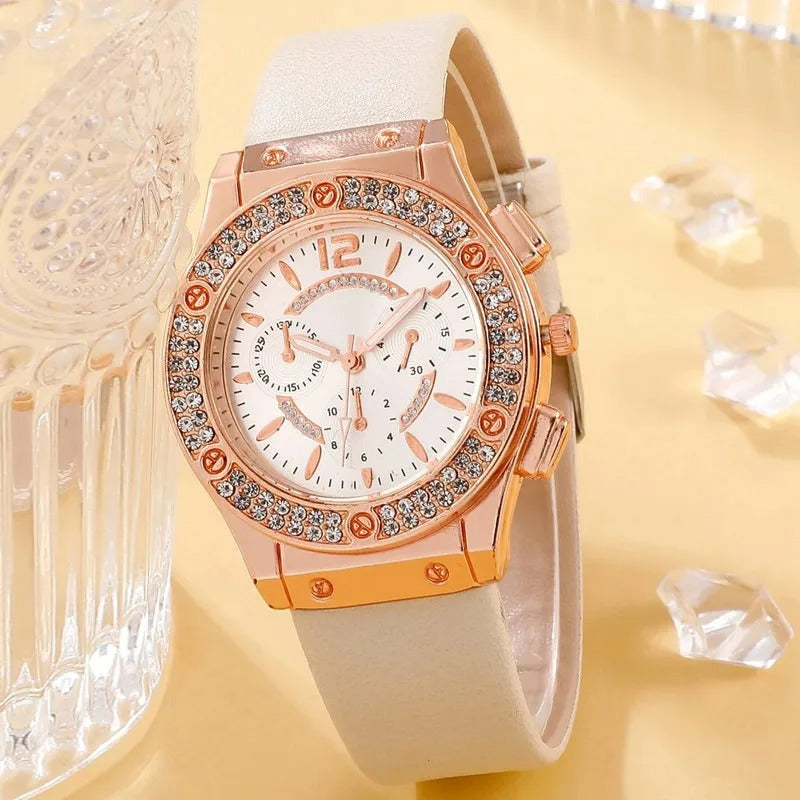 Montre de luxe en strass (2 pièces)