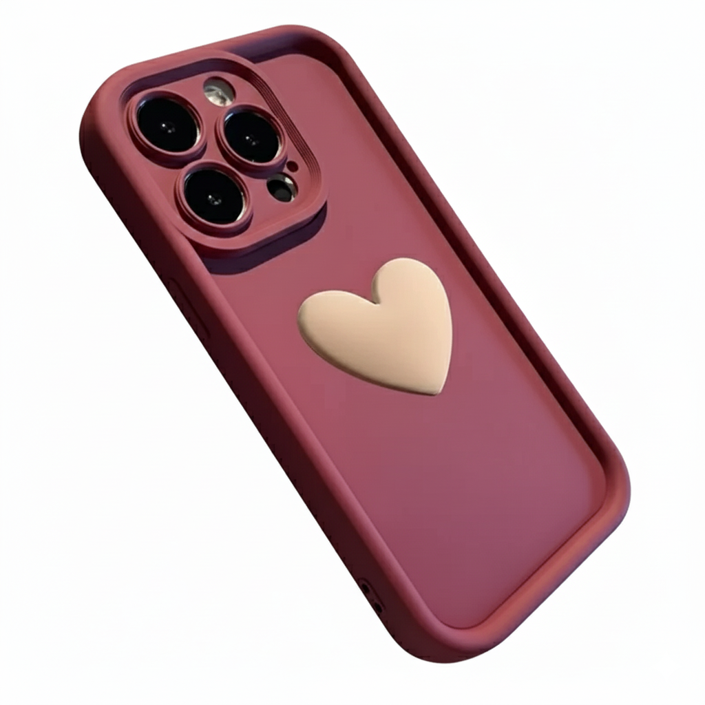 Coque de téléphone en silicone coeur pour iPhone