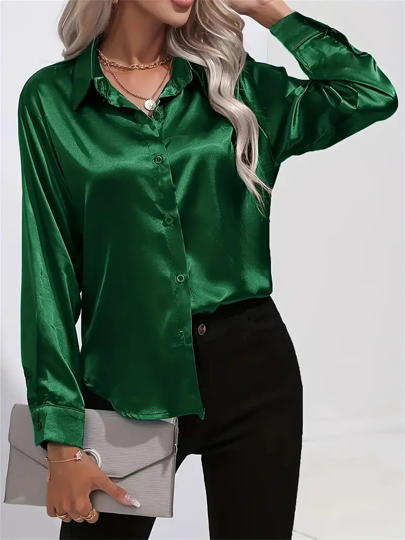 Variant image for Chemise Femme Longue Élégante avec Boutons en Coton Chic-9