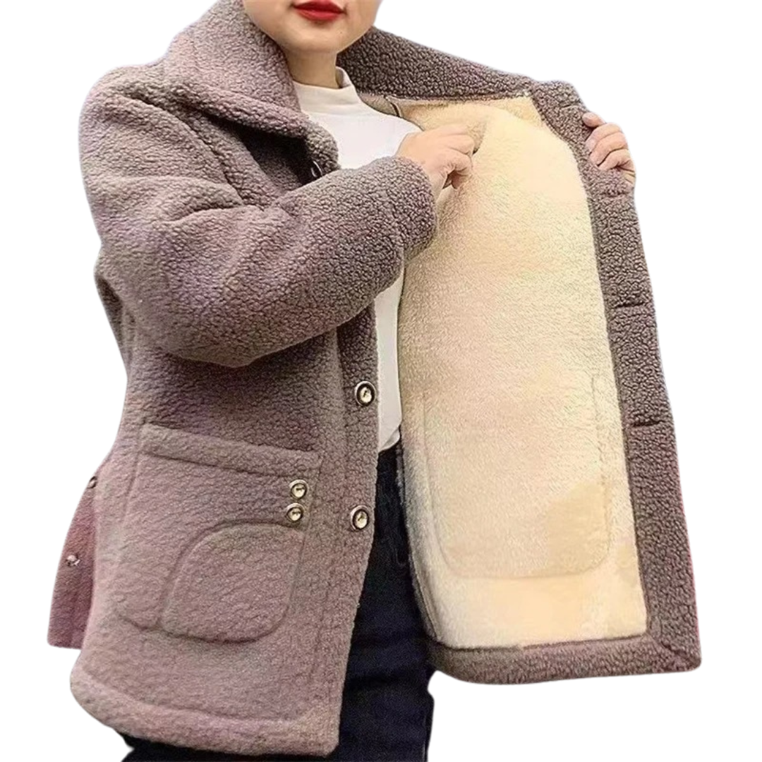 Manteau d'hiver en polaire épaisse pour femmes