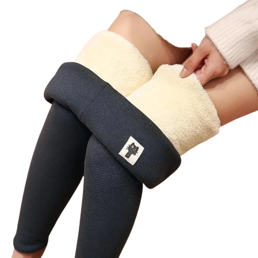 Leggings d'hiver pour femmes en laine polaire doublée de velours