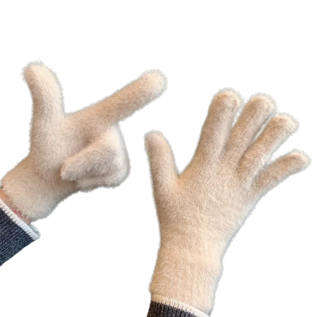 Gants d'hiver en velours de vison